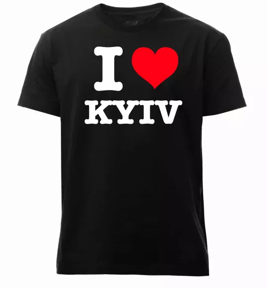 Чоловіча преміум футболка I love Kyiv Чорний фото