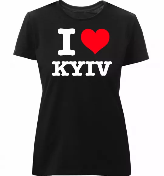 Женская премиум футболка I love Kyiv Черный фото
