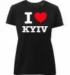 Женская премиум футболка I love Kyiv Черный фото