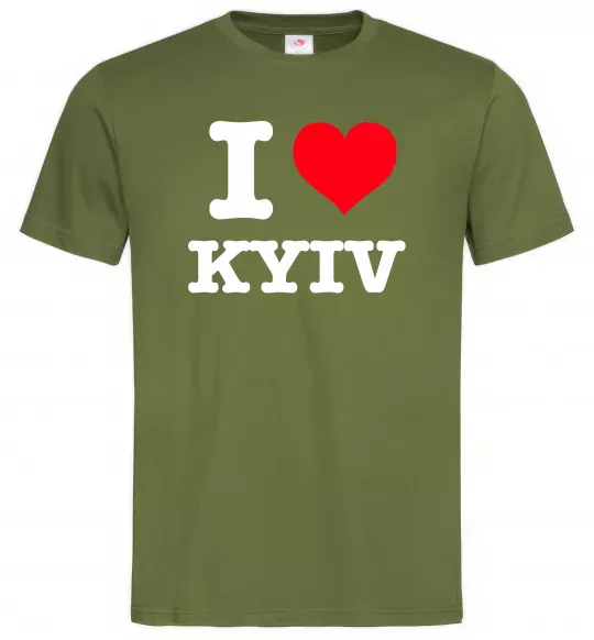 Чоловіча футболка I love Kyiv Оливковий фото