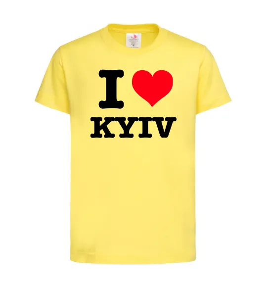 Дитяча футболка I love Kyiv Лимонний фото