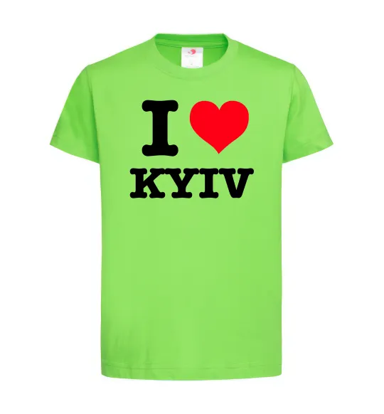 Дитяча футболка I love Kyiv Лаймовий фото