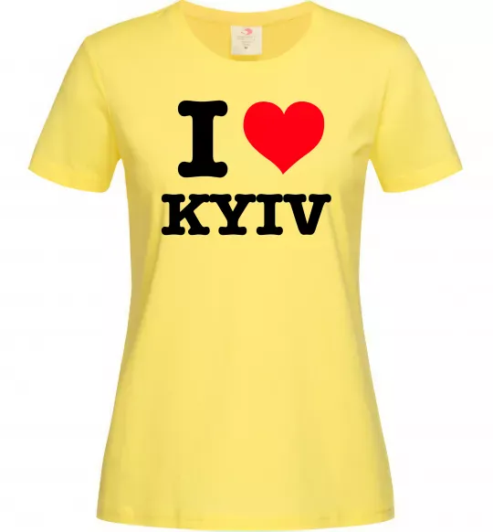 Жіноча футболка I love Kyiv Лимонний фото