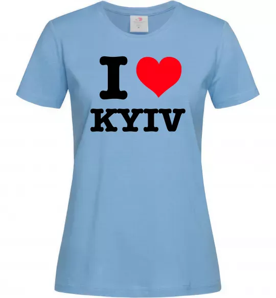 Жіноча футболка I love Kyiv Блакитний фото