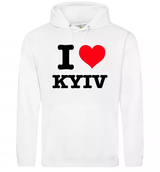 Женская толстовка (худи) I love Kyiv Белый фото