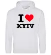 Женская толстовка (худи) I love Kyiv Серый меланж фото