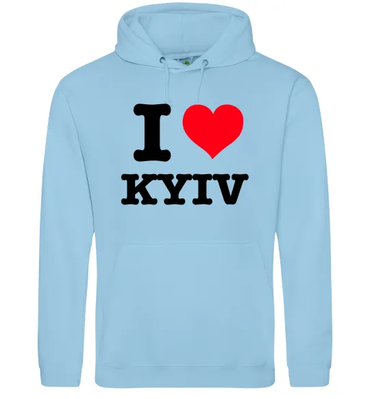 Жіноча толстовка (худі) I love Kyiv Блакитний фото