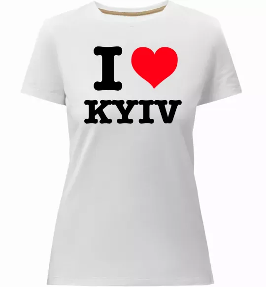Женская премиум футболка I love Kyiv Белый фото