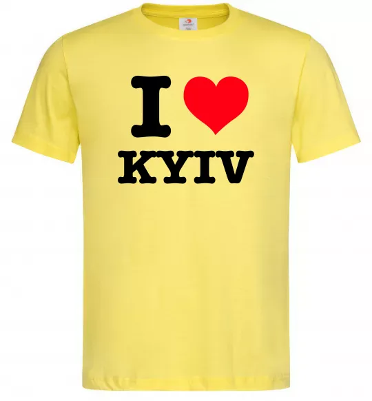 Чоловіча футболка I love Kyiv Лимонний фото