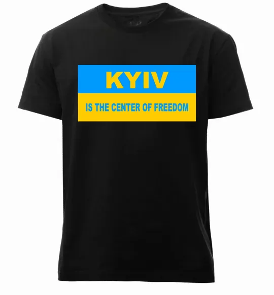 Мужская премиум футболка Kyiv center of freedom Черный фото