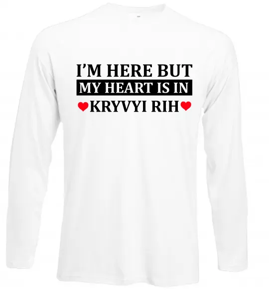 Лонгслив My heart in Kryvyi Rih Белый фото