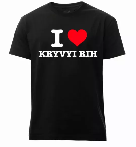 Мужская премиум футболка I love Kryvyi Rih Черный фото