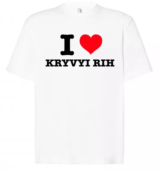 Футболка Оверсайз I love Kryvyi Rih Білий фото