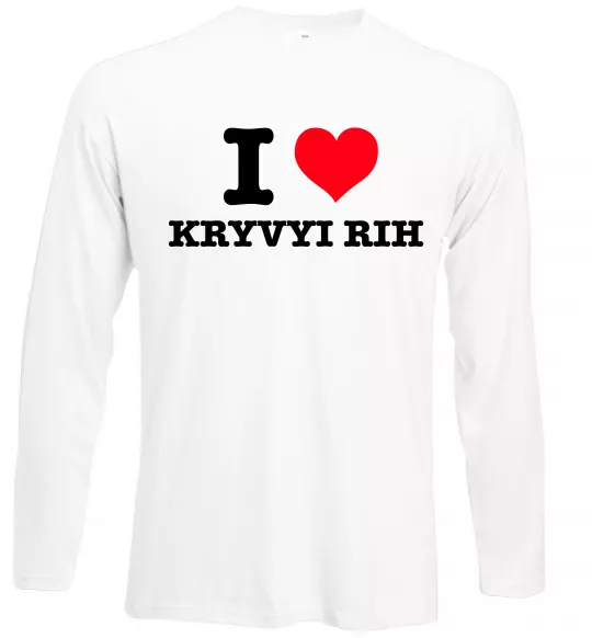 Лонгслів I love Kryvyi Rih Білий фото