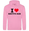 Мужская толстовка (худи) I love Kryvyi Rih Розовый фото
