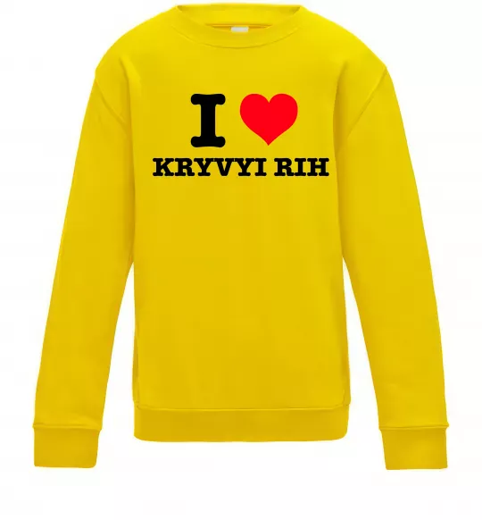 Детский Свитшот I love Kryvyi Rih Солнечно желтый фото