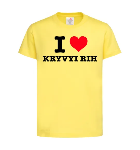 Детская футболка I love Kryvyi Rih Лимонный фото