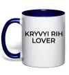 Чашка с цветной ручкой Kryvyi Rih lover Глубокий темно-синий фото