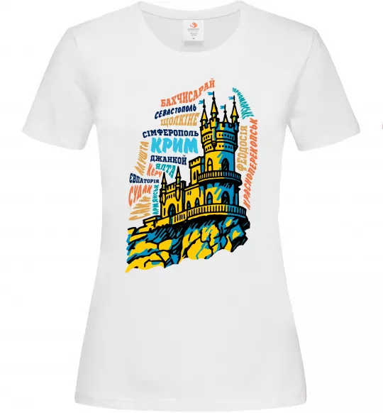 Жіноча футболка Крим міста Білий фото