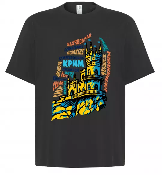 Футболка Оверсайз Крим міста Черный фото