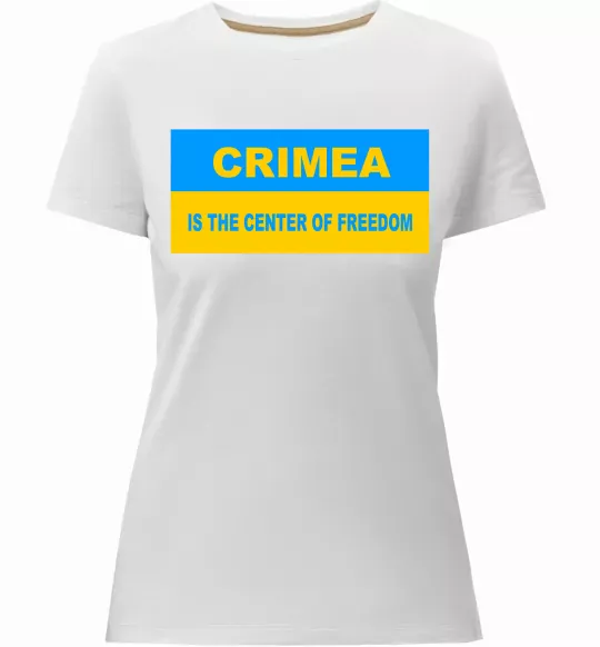 Женская премиум футболка Crimea center of freedom Белый фото