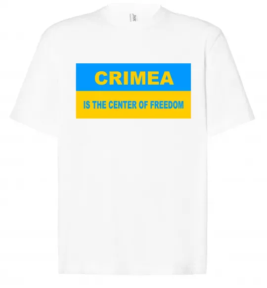 Футболка Оверсайз Crimea center of freedom Білий фото