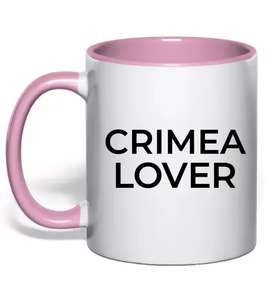 Чашка с цветной ручкой Crimea lover Нежно розовый фото