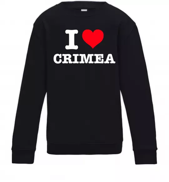 Детский Свитшот I love Crimea Черный фото