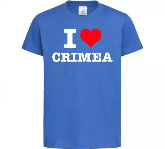 Детская футболка I love Crimea Ярко-синий фото