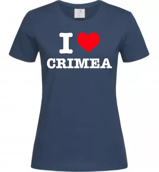Женская футболка I love Crimea Темно-синий фото