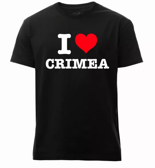 Чоловіча преміум футболка I love Crimea Чорний фото