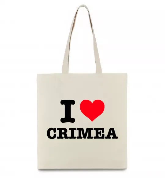 Еко-сумка I love Crimea Бежевий фото