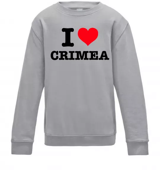 Детский Свитшот I love Crimea Серый меланж фото