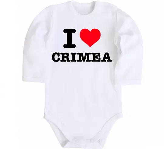 Дитячий бодік I love Crimea Білий фото