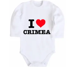 Дитячий бодік I love Crimea Білий фото