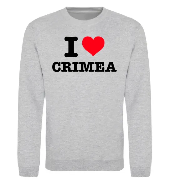 Свитшот I love Crimea Серый меланж фото
