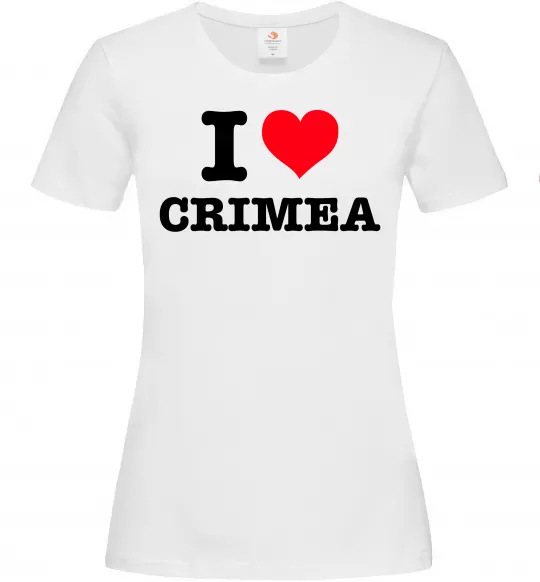 Женская футболка I love Crimea Белый фото