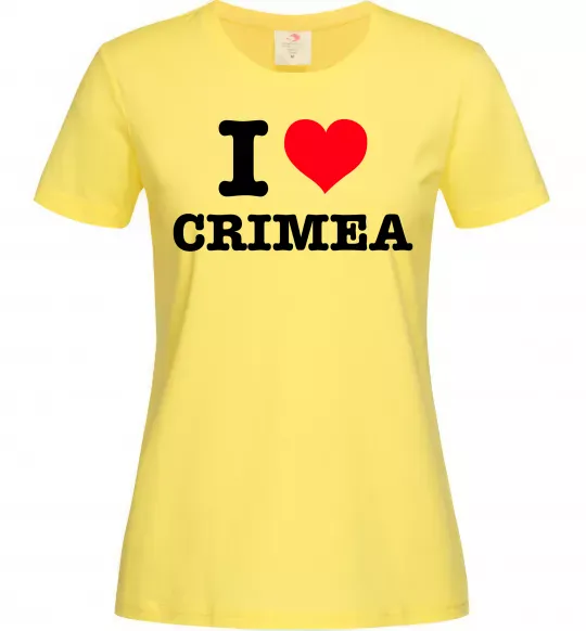 Женская футболка I love Crimea Лимонный фото
