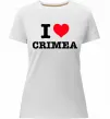 Жіноча преміум футболка I love Crimea Білий фото