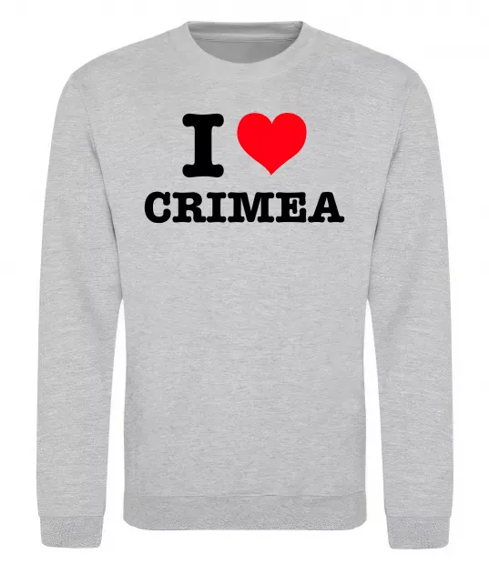 Світшот I love Crimea Сірий меланж фото