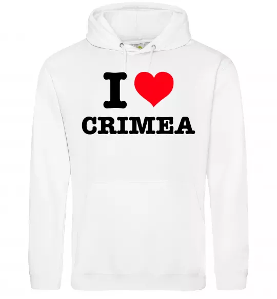 Мужская толстовка (худи) I love Crimea Белый фото