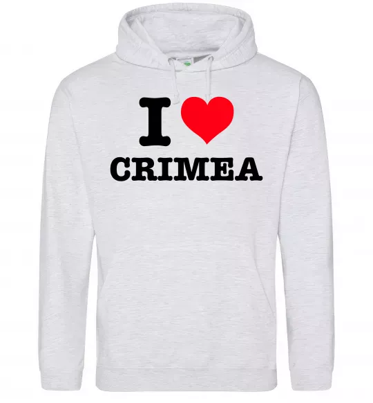 Мужская толстовка (худи) I love Crimea Серый меланж фото