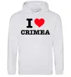 Мужская толстовка (худи) I love Crimea Серый меланж фото