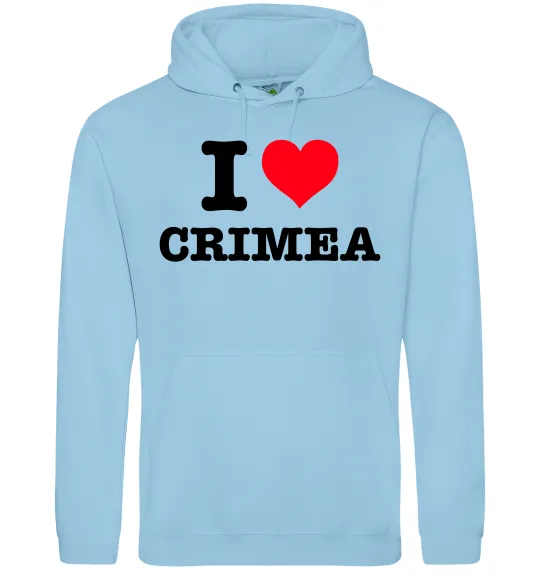 Мужская толстовка (худи) I love Crimea Голубой фото