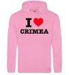 Женская толстовка (худи) I love Crimea Розовый фото