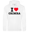 Женская толстовка (худи) I love Crimea Белый фото