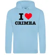 Женская толстовка (худи) I love Crimea Голубой фото
