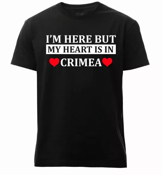 Мужская премиум футболка My heart in Crimea Черный фото