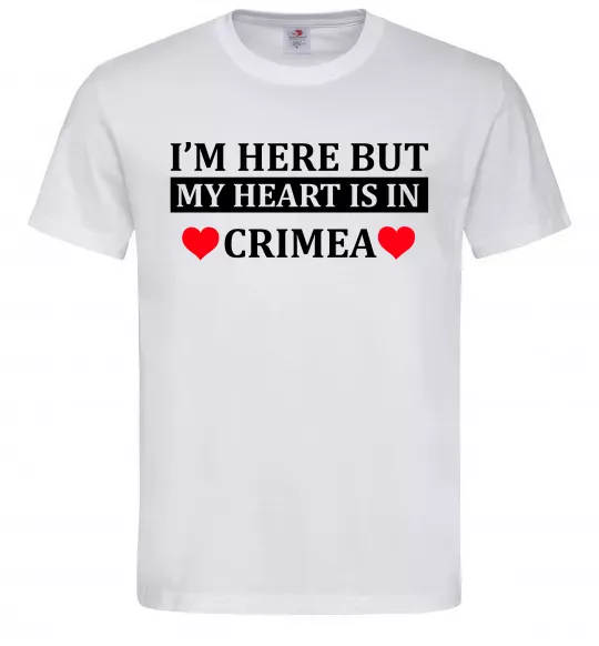 Мужская футболка My heart in Crimea Белый фото