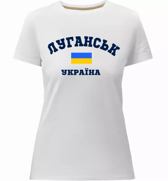 Женская премиум футболка Луганськ Україна Белый фото